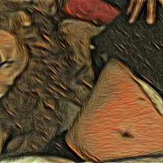 Rob/Bor semi-naakt leeuwenkunst
