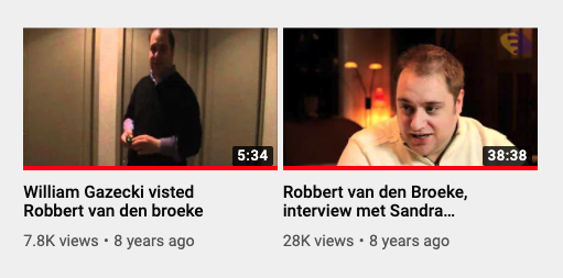 Robbert van den Broeke-video's, zoals te zien op 19 mei 2020